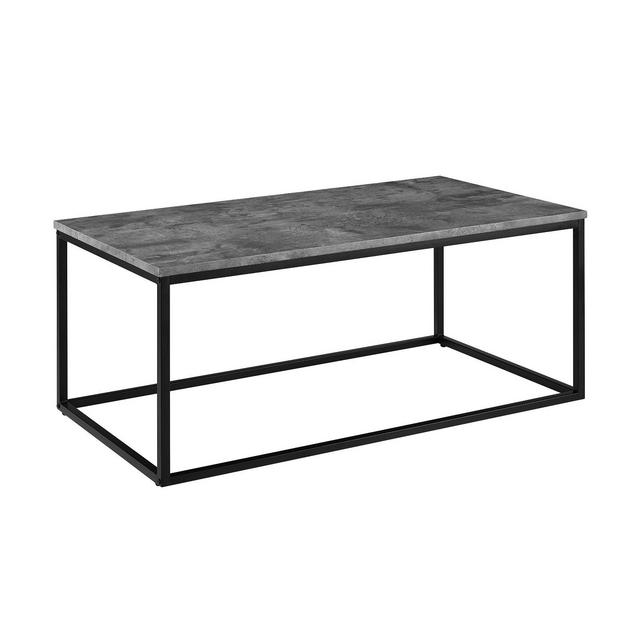 42" Mixed Material Coffee Table Dark Concrete - Saracina Home