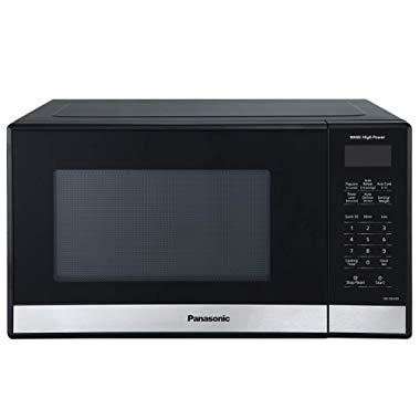 Panasonic Compact Microwave Oven with 900 Watts of Cooking Power, Popcorn Button, Quick 30sec and Auto Defrost - NN-SB458S - 0.9 cu. ft (Black)