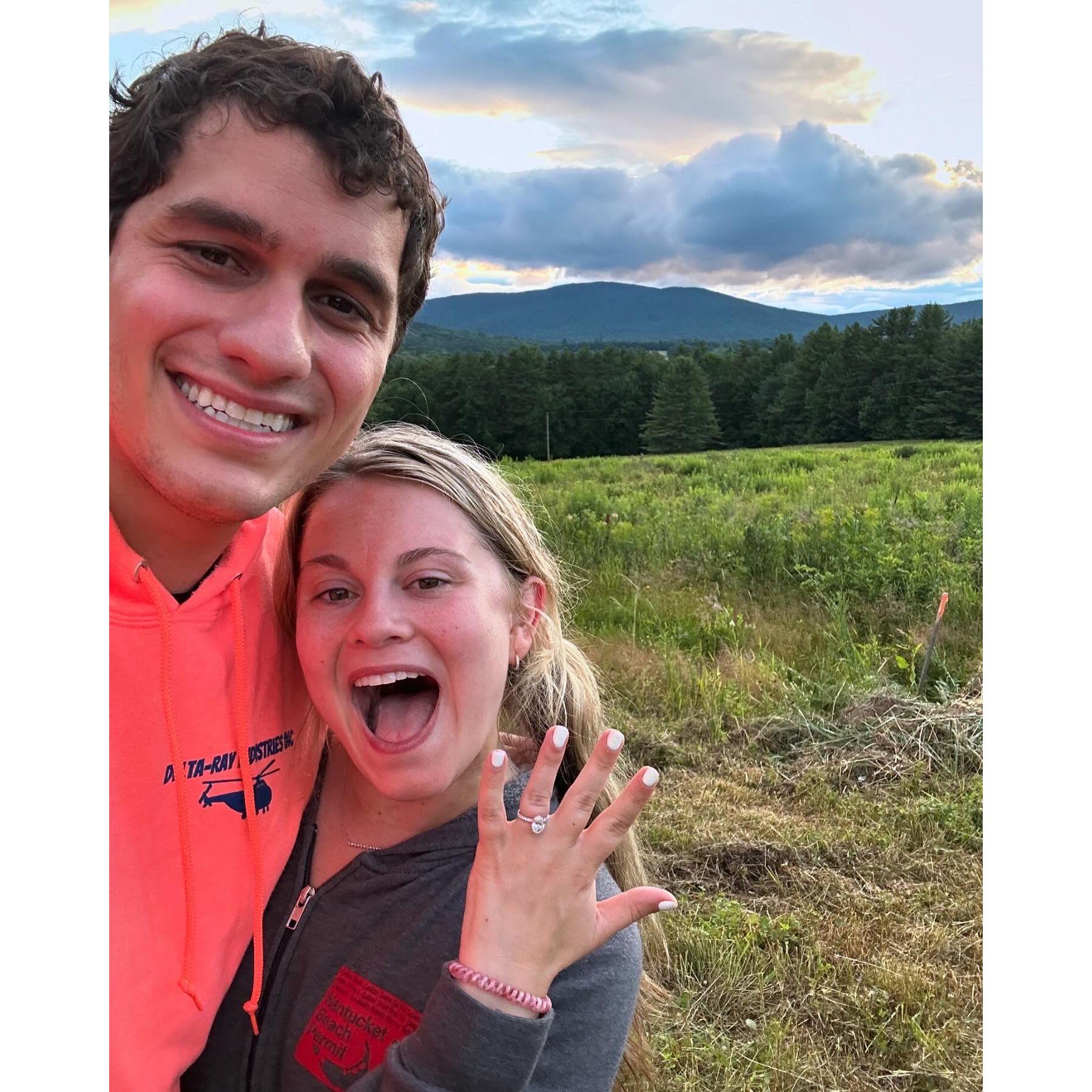 The day we got engaged in Ludlow, Vermont!!