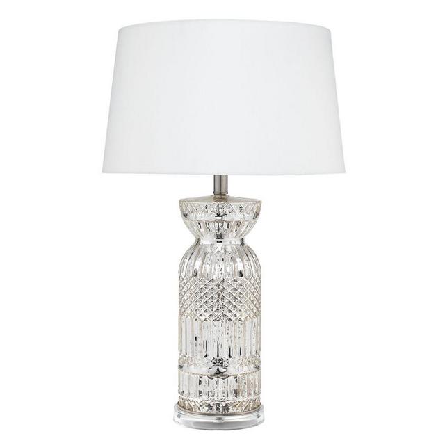 Windsor Mercury Glass Table Lamp, Silver Mercury Glass