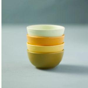 Ceramic Pinch Bowls, Green Set of 4