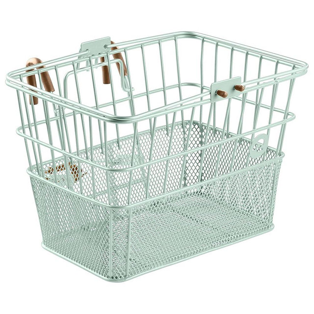 Retrospec Apollo Detachable Front Bike Basket Steel Half-Mesh with Integrated Detachable Hooks and Built-In Handle, Easy Assembly and Portability for Bicycles