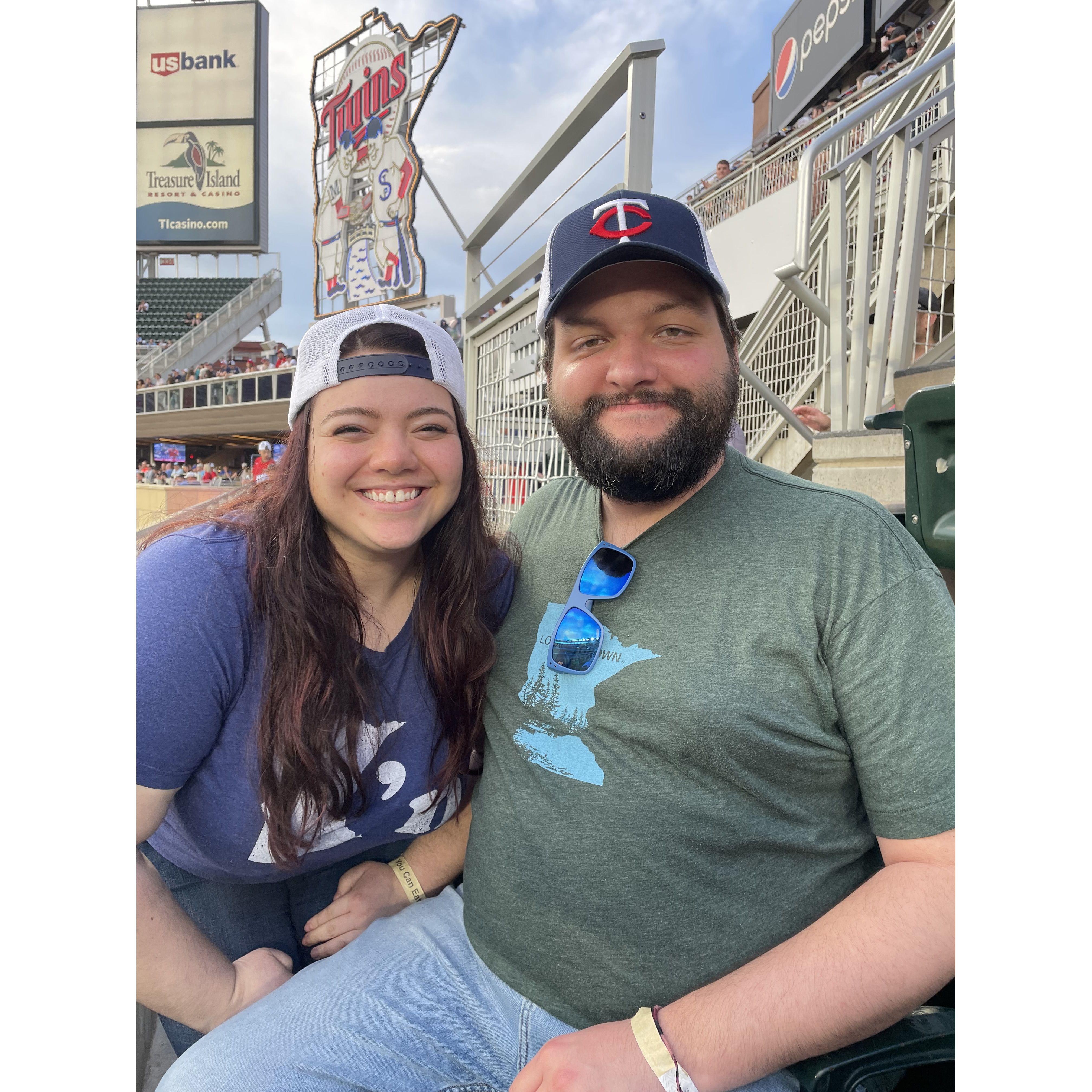 The Twins game when Tessa learned halftime isn't a thing in baseball.