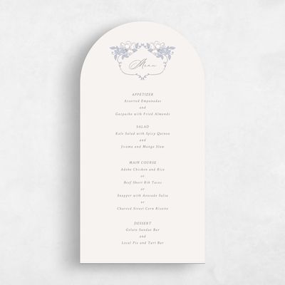 Blue Arch Wedding Menu - Marmillo