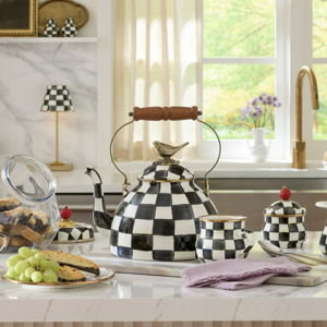 Courtly Check 3 Quart Tea Kettle with Bird