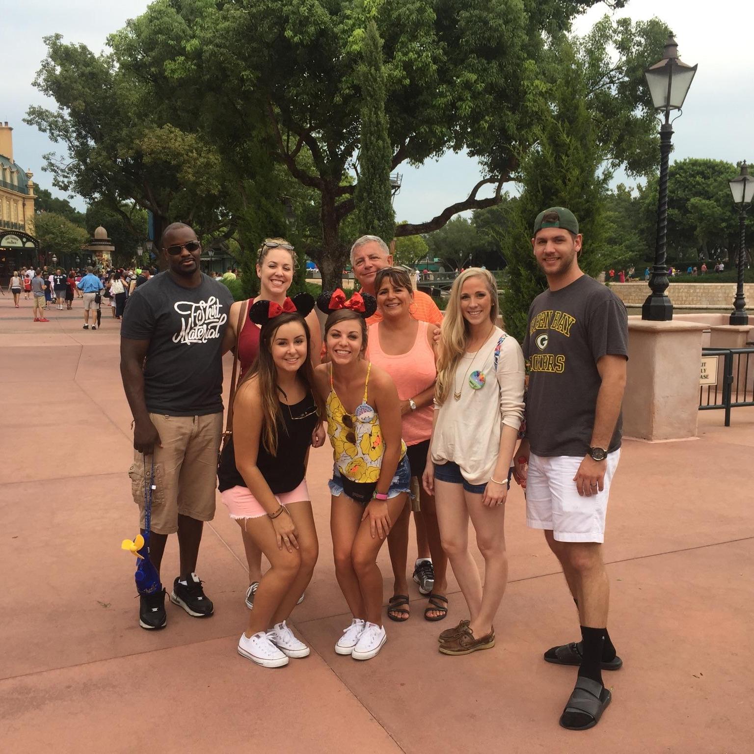 Disney! Let's just say it was a hot enough day out for Anthony to need to purchase a spray fan! Lol!
