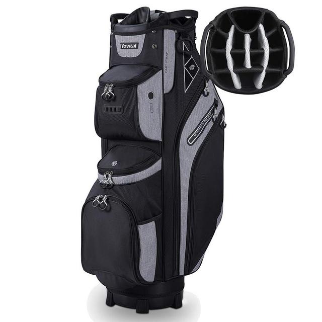 Yovital 14 Way Golf Cart Bag for Push Bag Classy Design Full Length with Cooler, Rain Hood, Putter Well