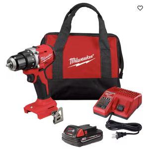 M18 18V Lithium-Ion Brushless Cordless 1/2 in. Compact Drill/Driver with One 2.0 Ah Battery, Charger and Tool Bag