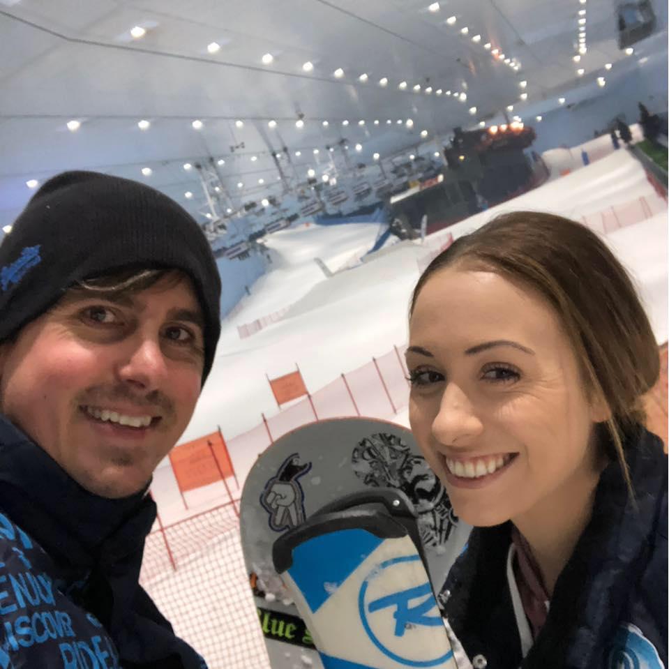 Snowboarding in Dubai desert