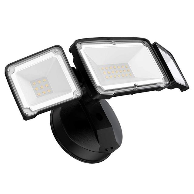 Amico 3500LM LED Security Lights Outdoor, 30W 5000K Super Bright Outdoor Flood Light, 3 Head Adjustable, IP65 Waterproof, ETL Certificated, Exterior Light for Garage, Patio, Garden, Porch&Stair