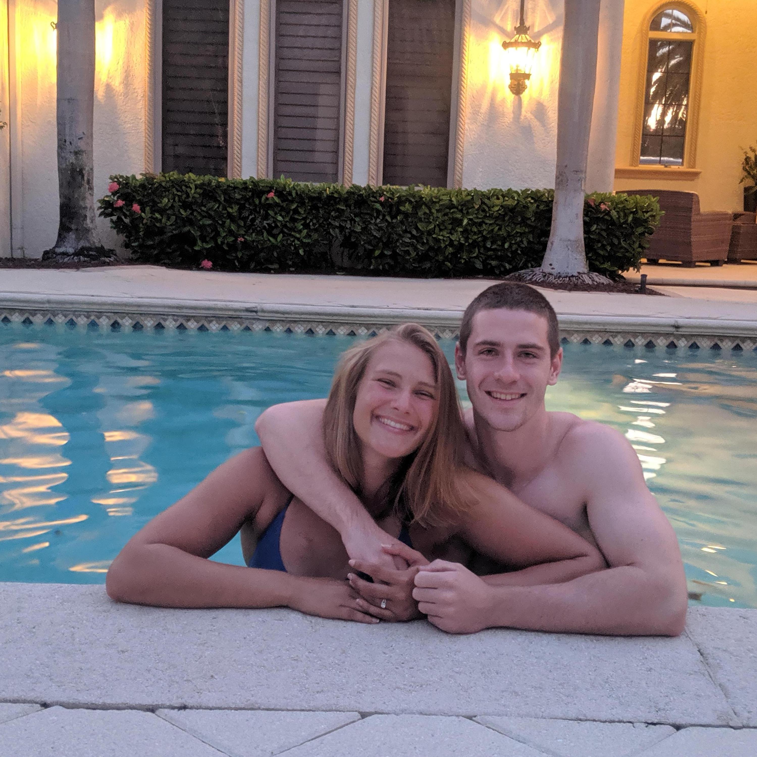 We took this in Florida the day we got engaged!