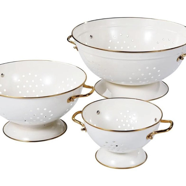Stock Preferred 3-piece Metal Colander Set (1, 3.5, 5 Qt) | Wayfair