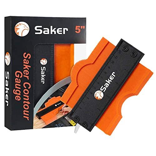 Saker Contour Gauge (5 Inch Lock) Profile Tool- Adjustable Lock-Precisely Copy Irregular Shape Duplicator -Irregular Welding Woodworking Tracing - Must Have Tool for DIY Handyman, Construction