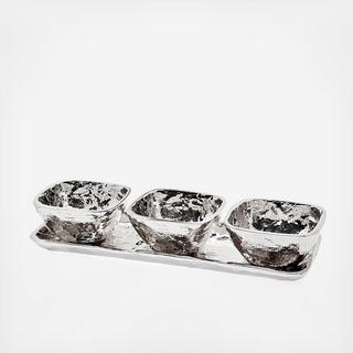Lava Rectangular Tray with 3 Bowls