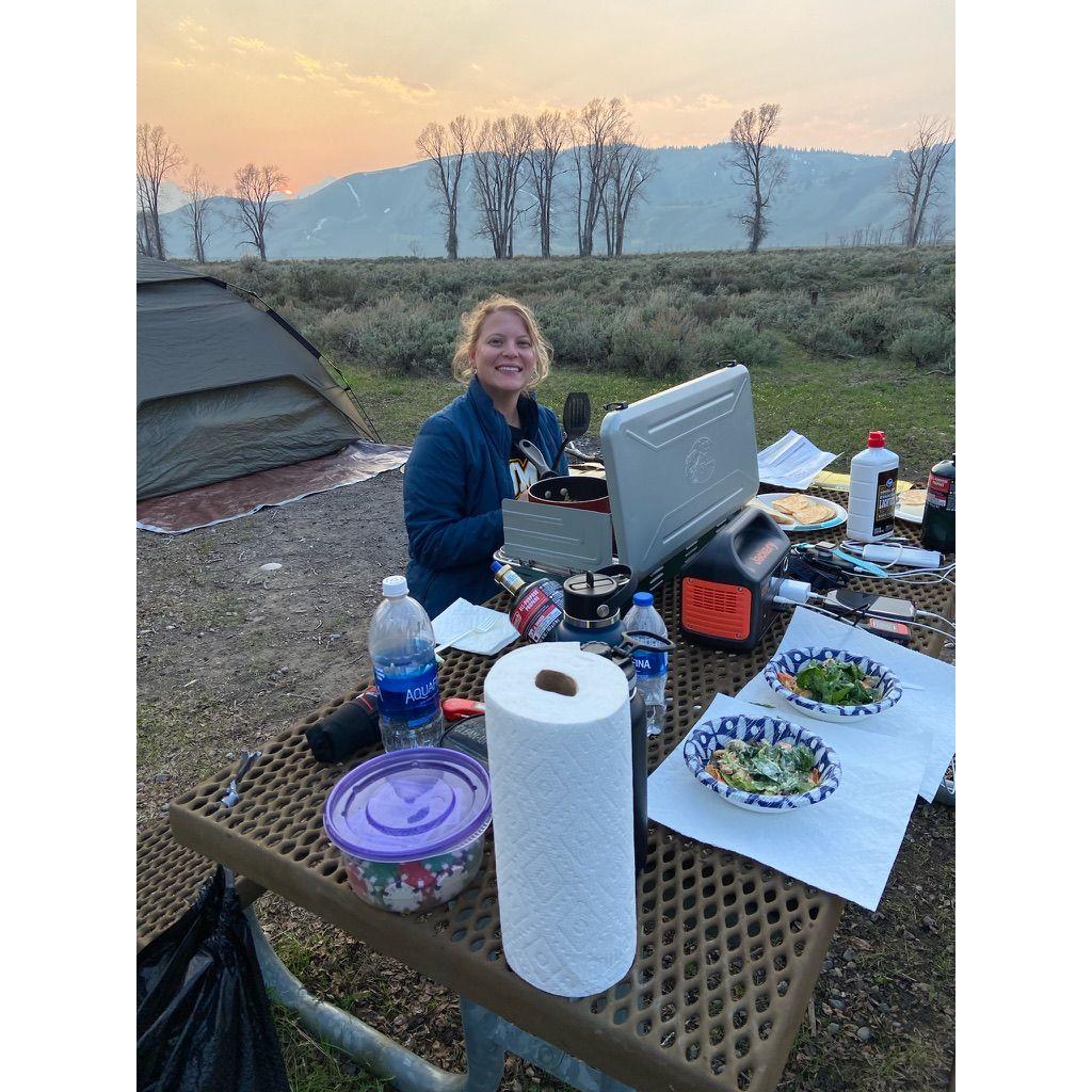 Camping at Grand Teton during cross-country road trip.