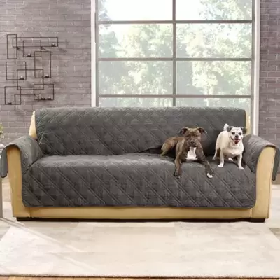 Sure Fit® Quilted Pet Furniture Cover in Gray