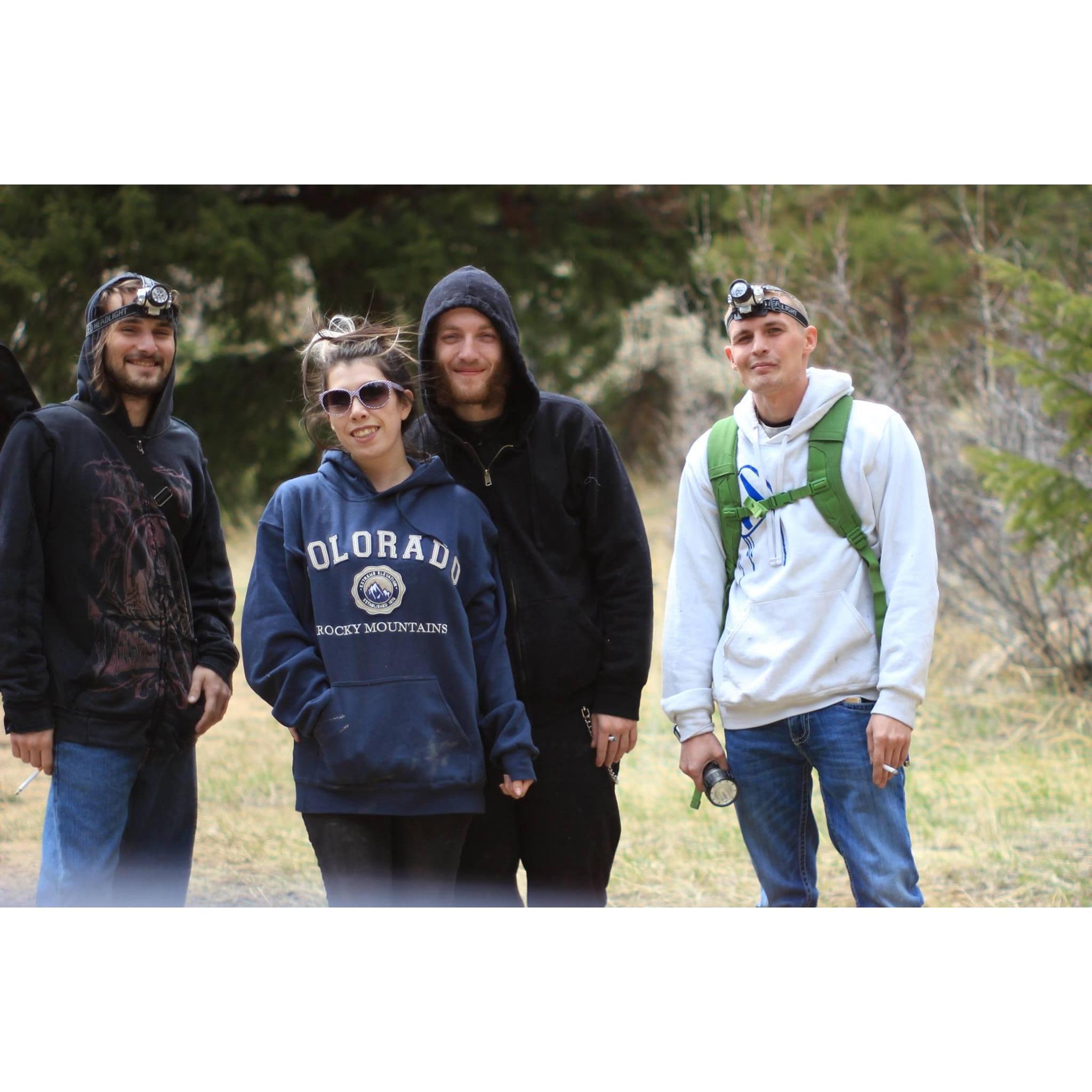 (Left to right) Raffi, Krystalle, Dan, And Nick, Before exploring caves on Dan's birthday!