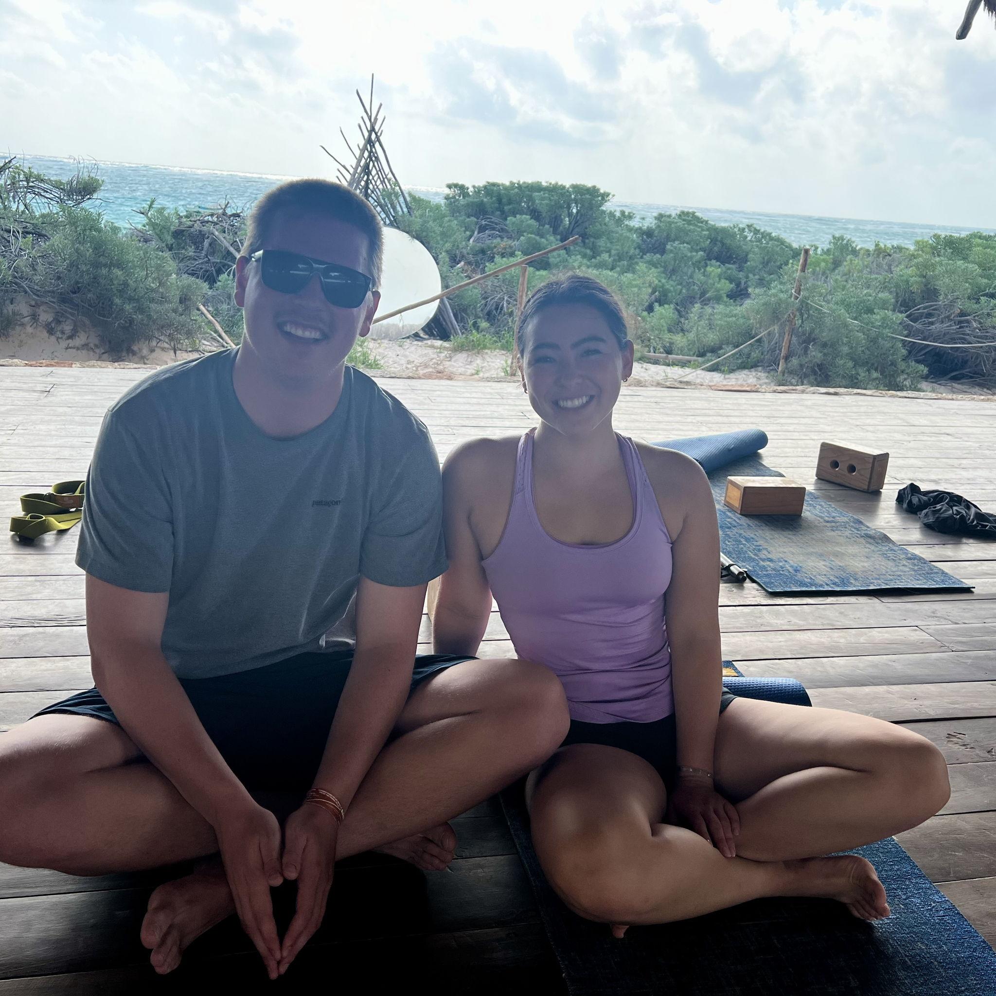 Morning yoga in Tulum!