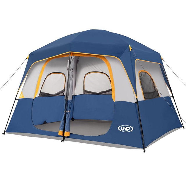 UNP 2/4/6/8 Person Tent, Portable Cabin Tent, Camping Tent 4-Person Easy Set Up, Waterproof with Top Rainfly for Outdoor Camping/Hiking