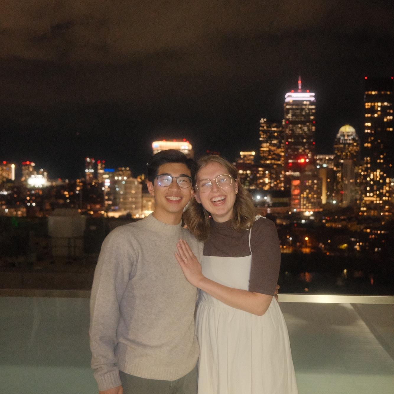 11-24-24

This is the night of the engagement, it was celebrated with our close friends on a rooftop that overlooked our city of Boston. Another sweet memory of getting to celebrate with loved ones!
