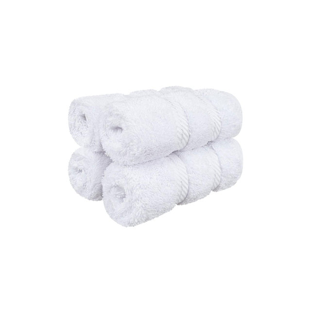 American Soft Linen 4 Pack Washcloth Set, 100% Cotton Washcloth Hand Face Towels for Bathroom and Kitchen, White