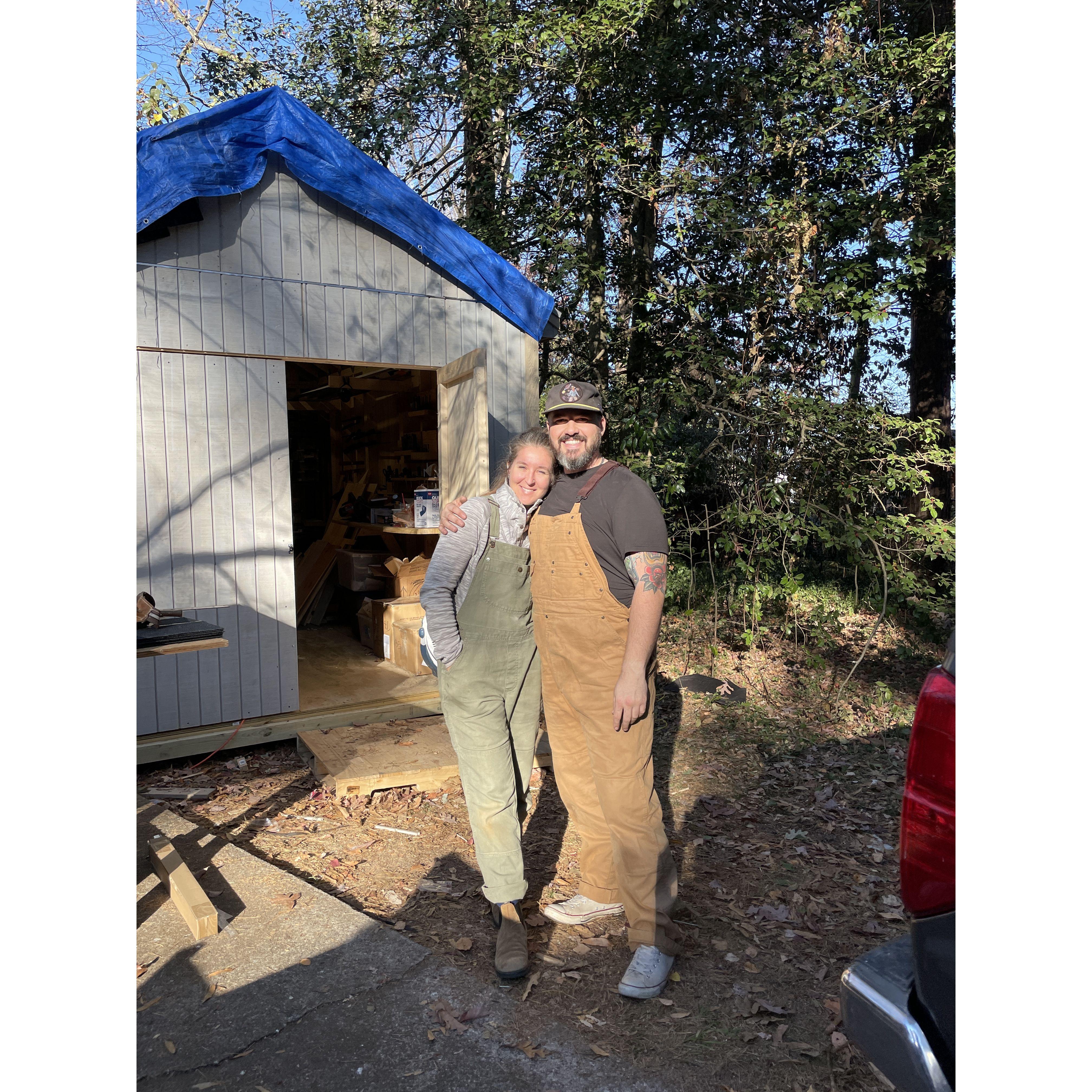 Both walked out In overalls and knew it was meant to be.