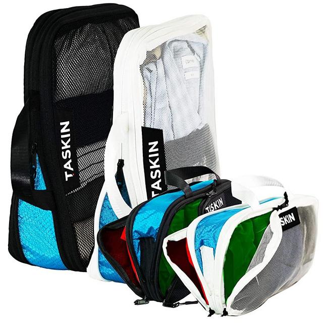 Compression Packing Cubes | Triple Zipper | Separate Clean & Dirty Compartments w/Flexible Separator | YKK Zippers