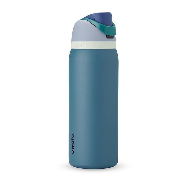 Owala FreeSip Insulated Stainless Steel Water Bottle with Straw for Sports and Travel, BPA-Free, 32-oz, Blue/Teal (Denim)