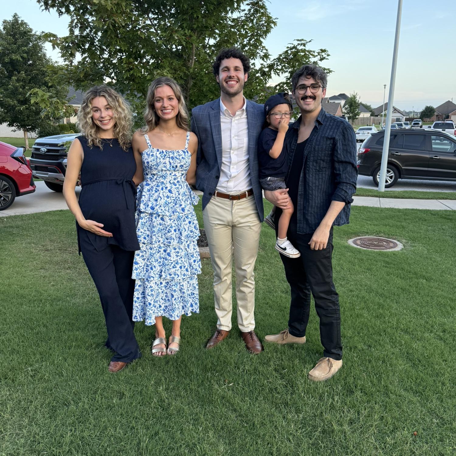 7/18/2025- Photo from our engagement party at Merrick's sister's house in Springdale, Arkansas with friends from Key Point Church, Tonio and Holland.