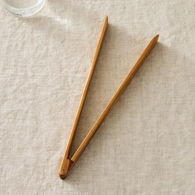 Teak Flip Tongs