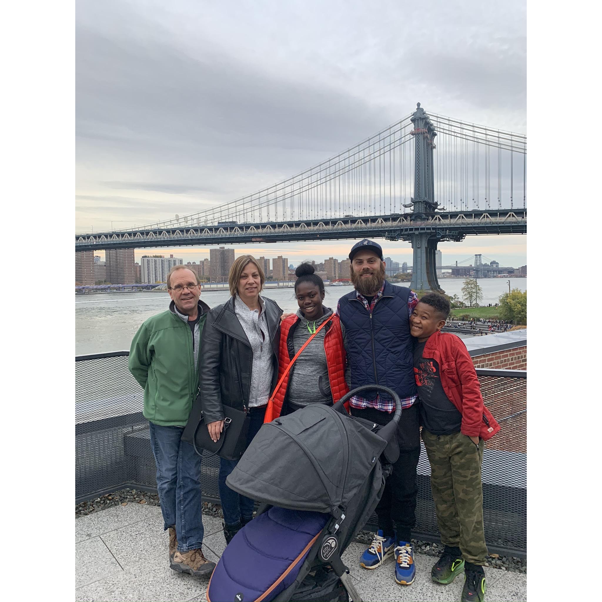 Grandparents visit in 2019.  
Loc. Brooklyn Bridge Park Time Out Rooftop