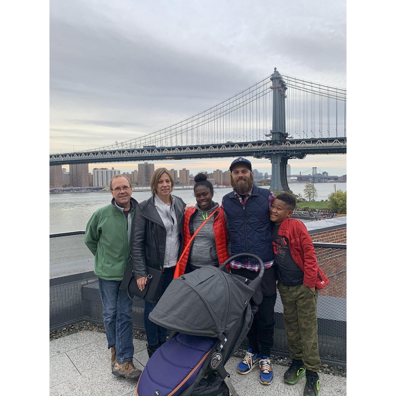 Grandparents visit in 2019.  
Loc. Brooklyn Bridge Park Time Out Rooftop
