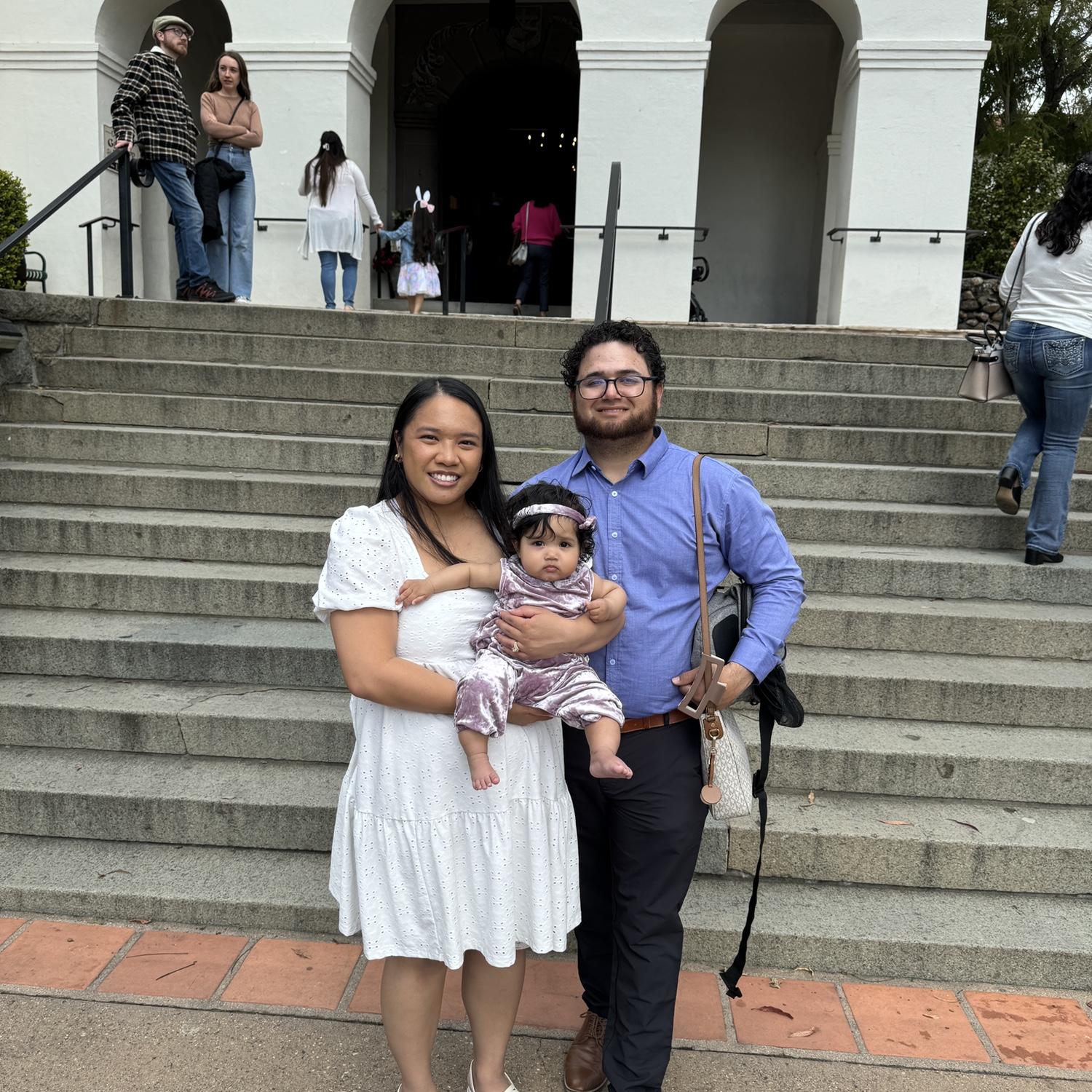 Our first Easter as a family at Mission San Luis Obispo 🐰
