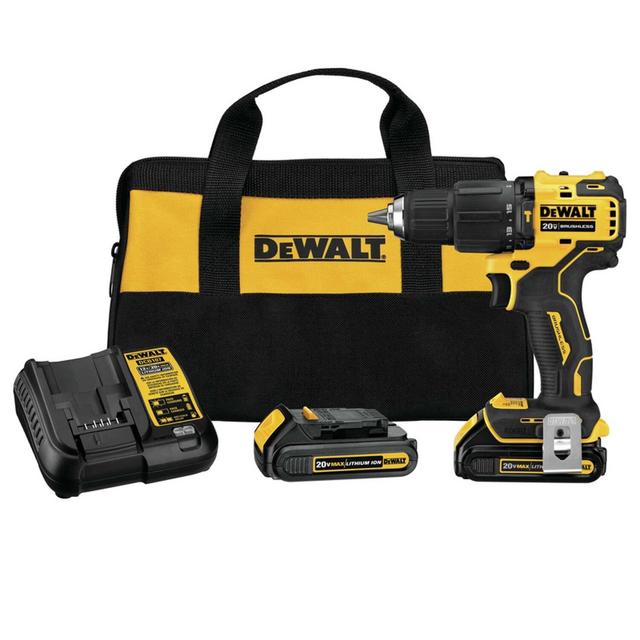 DeWalt 20V MAX ATOMIC 20 V 1/2 in. Brushless Cordless Compact Hammer Drill Kit (Battery & Charger)