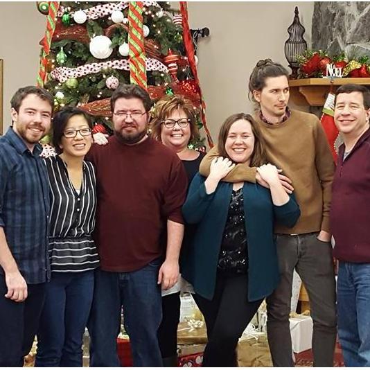 Christmas with the Hughes when Ben still had a man bun and everyone else questioned why they didn't have one.