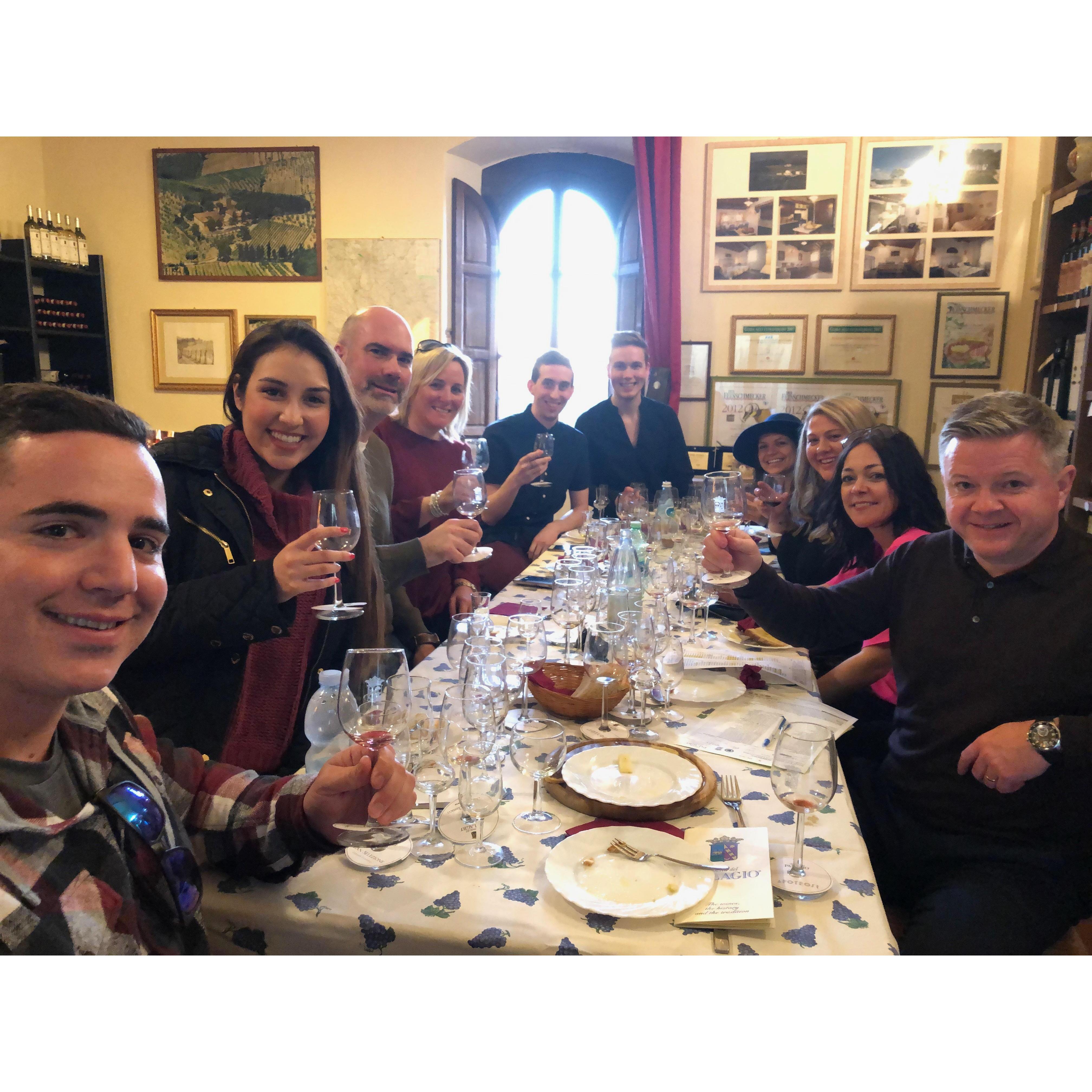 Winery in Florence with some lovely British folks