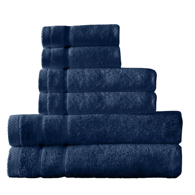 Arm & Hammer 6pc Super Soft Set Bath Towels and Hand Towels with Washcloths Dark Blue