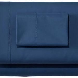 280-Thread-Count Pima Cotton Percale Sheet Set - Mariner Blue Queen