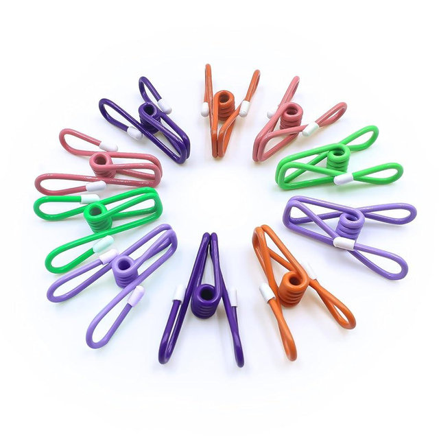 Chip Clips, 10 Pack Colorful Metal Chip Bag Clips with Rubber Caps PVC-Coated Strong Spring Steel Clip for Food Package, Chips Bag, Snack, Clothes pins, Paper, 5 Random Colors 2.2 Inch