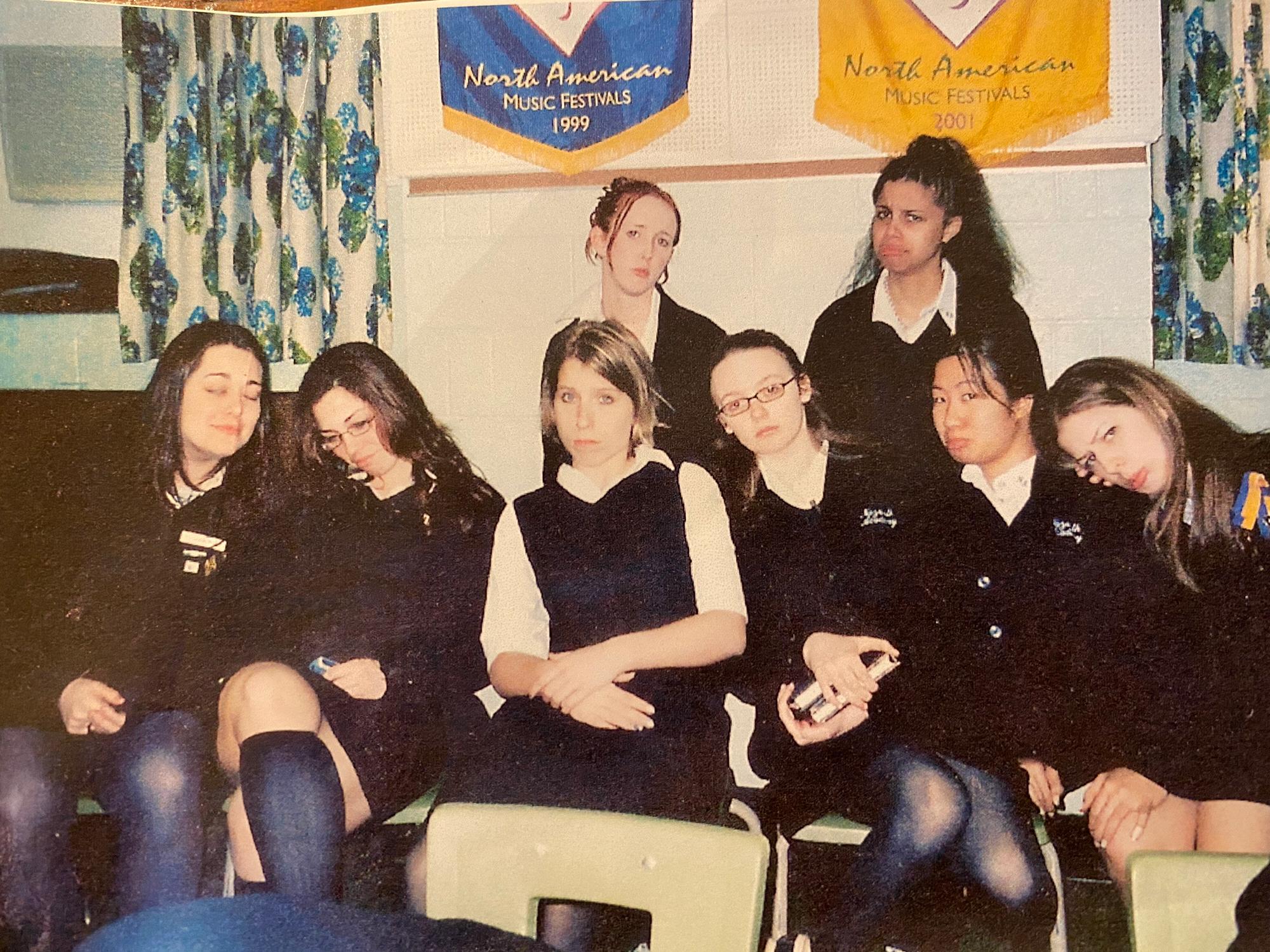 Julia and the other members of the Tri M Music Honors society in her senior year of highschool. Julia was the treasurer.
