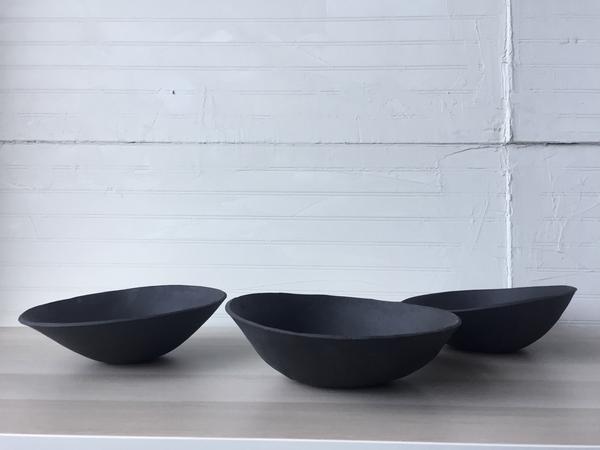 11 inch Orb Serving Bowl in Black - Civil Stoneware