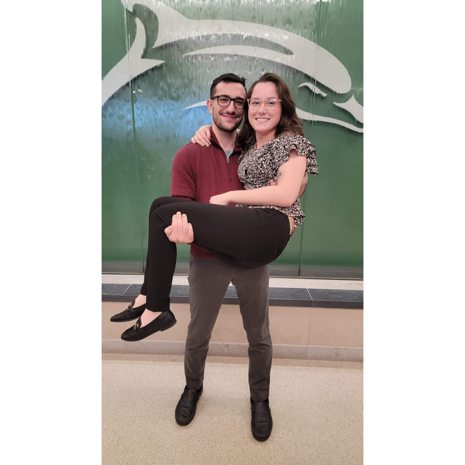 Same photo 1 year later when Annie graduated from LeMoyne