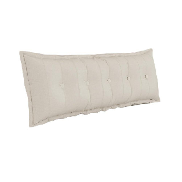WOWMAX Rectangular Headboard Pillow Queen Bolster Pillow for Bed Back Rest Pillow for Sitting in Bed Daybed Pillows Back Support Pillow for Bed Reading Pillow 85% Linen & 15% Cotton Blend, White