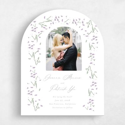 Purple Arch Wedding Save the Date - Regal Arch
