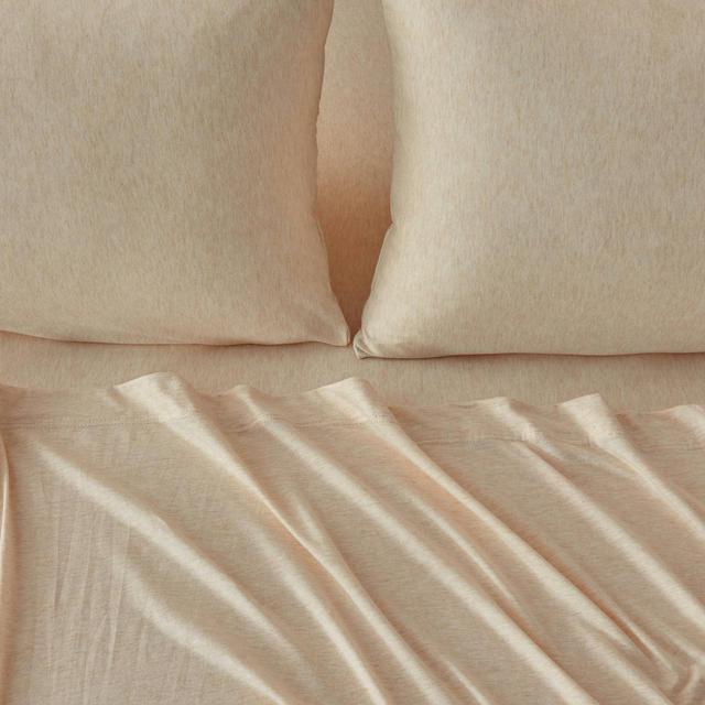 King Super Soft T-Shirt Jersey Knit Sheet Set Oatmeal - Isla Jade