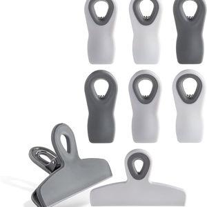 COOK WITH COLOR Bag Clips - Grey Ombre, Pack of 8