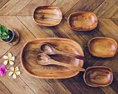 Acacia Wood Set of 7 | Oval design |...