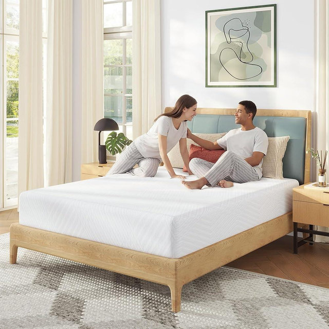 MLILY Queen Mattress in a Box, 12 inch Mattresses for Platform Bed Double Size Daybed, Green Tea Memory Foam Mattress for Cool Sleep & Pressure Relief, Medium Firm