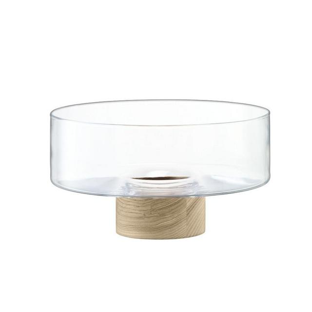 Lotta Pedestal Bowl Clear & Ash Base Ø9.75in