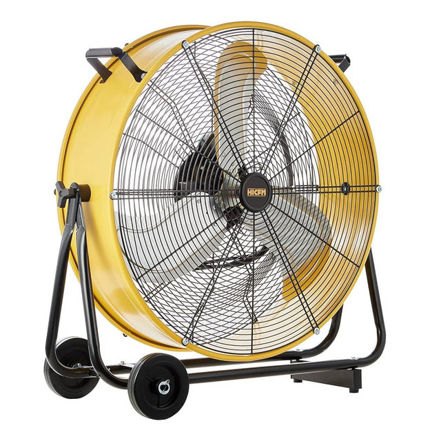 HiCFM 8800 CFM 24 inch Heavy Duty High Velocity Drum Fan, Powerful 1/3 HP Motor, 3 Speed, Turbo Blade, 9ft Power Cord for Move Much Air, Workshop, Garage, Commercial or Industrial - UL Listed